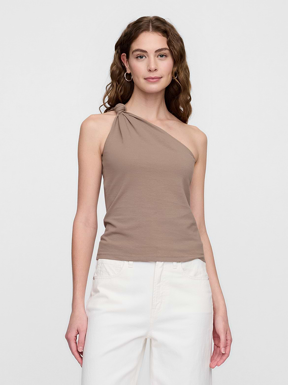 One-Shoulder Stretch-Jersey Tank Top