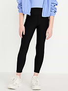 Image number 1 showing, High-Waisted PowerSoft 7/8-Length Side-Pocket Leggings for Girls