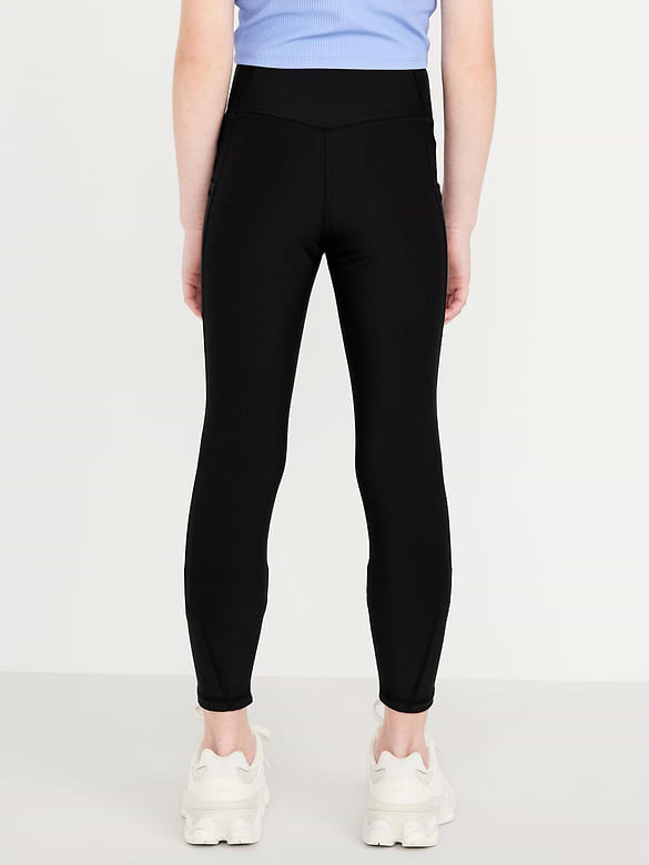 High-Waisted PowerSoft 7/8-Length Side-Pocket Leggings for Girls