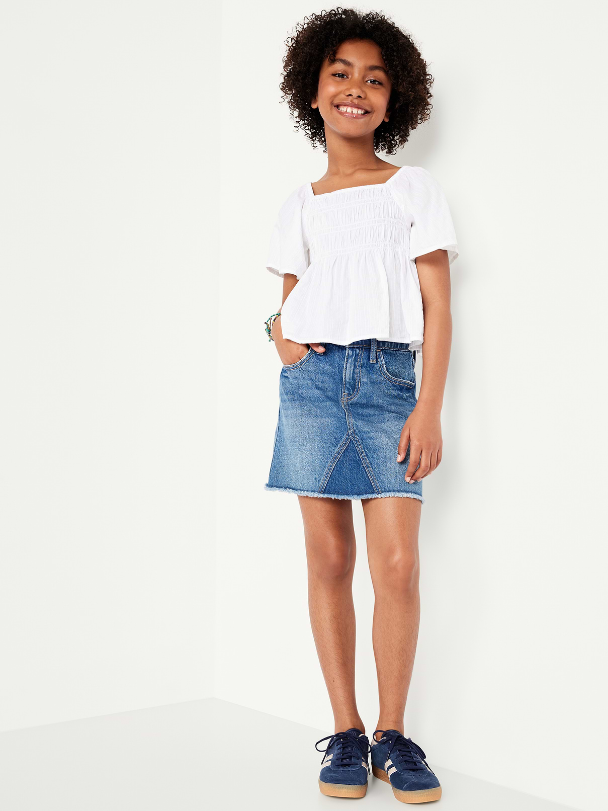 Image number 3 showing, High-Waisted Jean Skirt for Girls