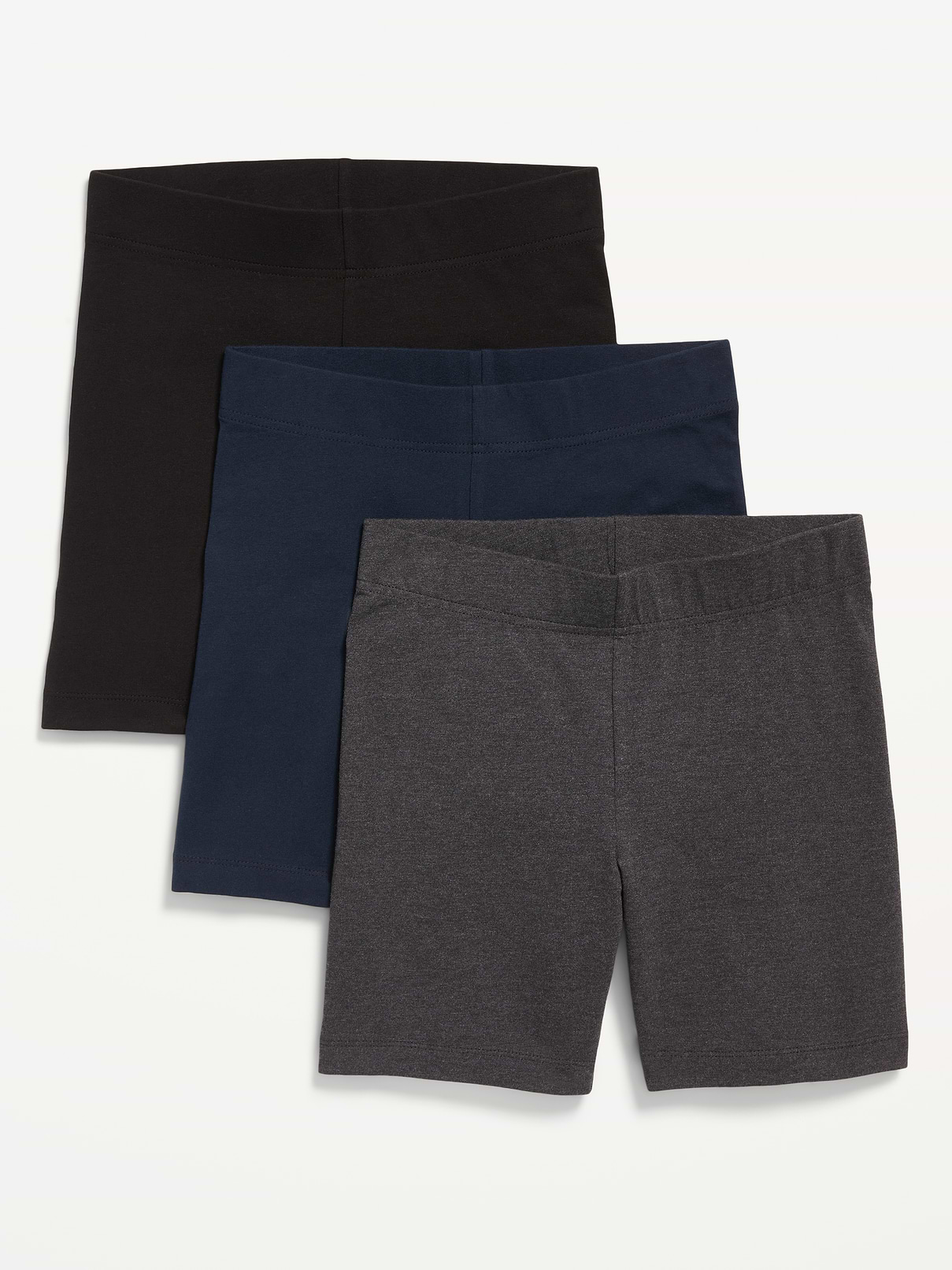 Image number 1 showing, High-Waisted Jersey Biker Shorts 3-Pack -- 6-inch inseam