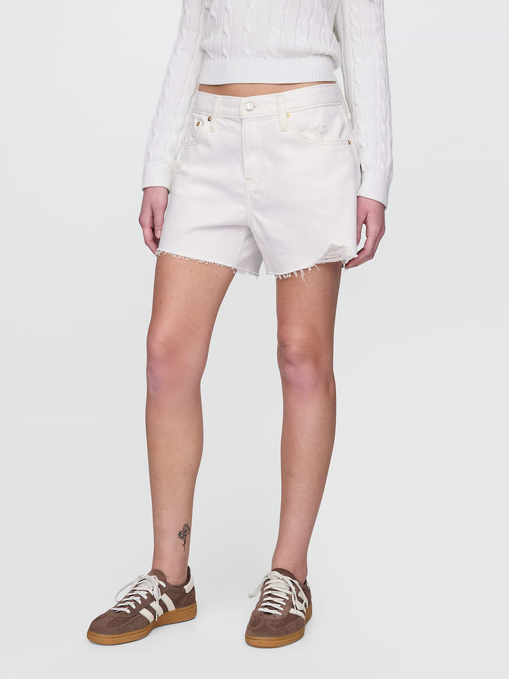 Image number 2 showing, 4" Mid Rise UltraSoft Relaxed Cutoff Shorts