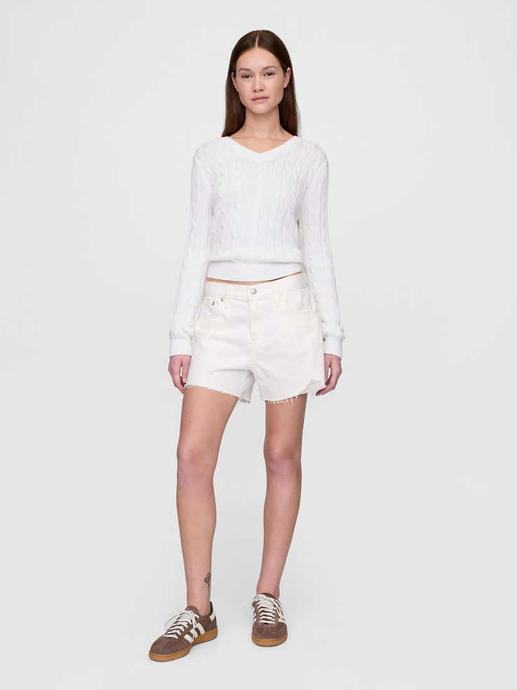 Image number 1 showing, 4" Mid Rise UltraSoft Relaxed Cutoff Shorts