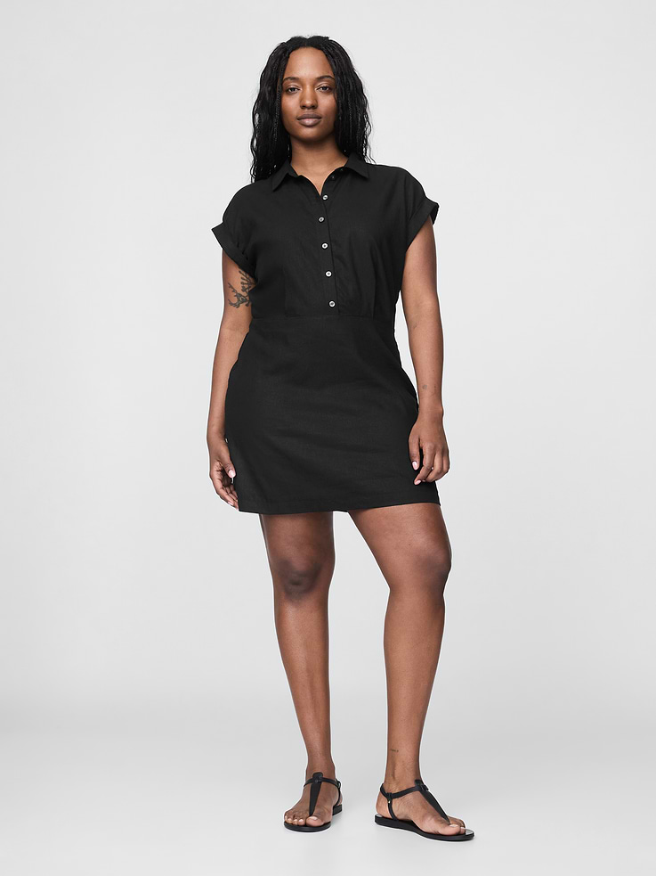 Image number 4 showing, Linen-Blend Shirtdress