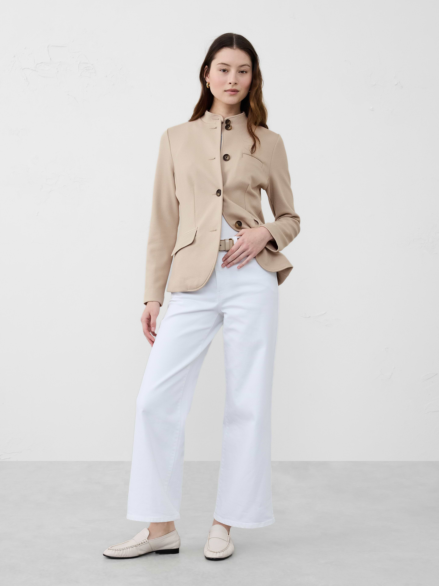 Image number 1 showing, Knit Pique Blazer
