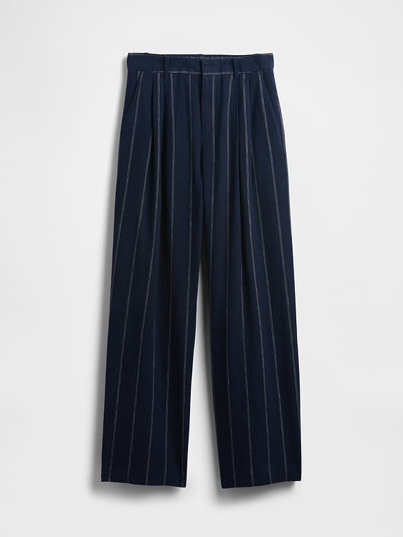 365 High Rise Linen-Blend Trousers