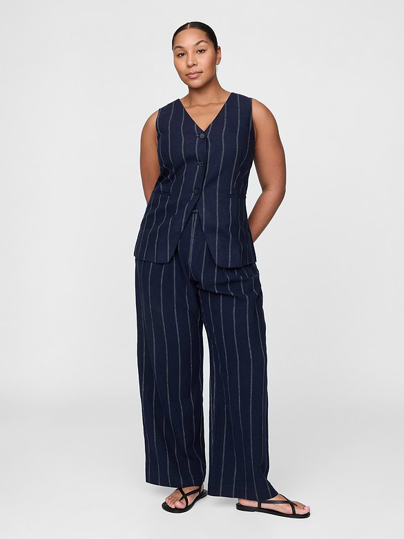 365 High Rise Linen-Blend Trousers