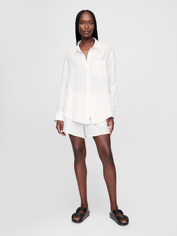 Image number 2 showing, Cotton Gauze Button-Down Shirt