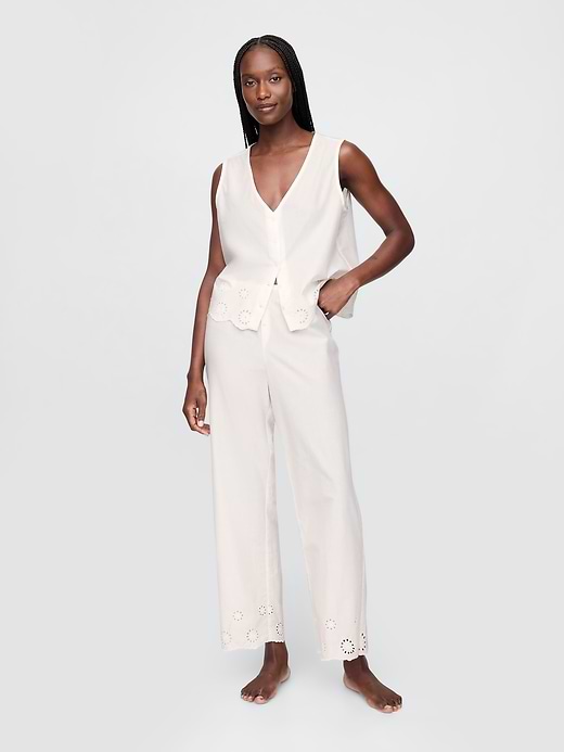 Eyelet Hem PJ Pants - New off white by Gap