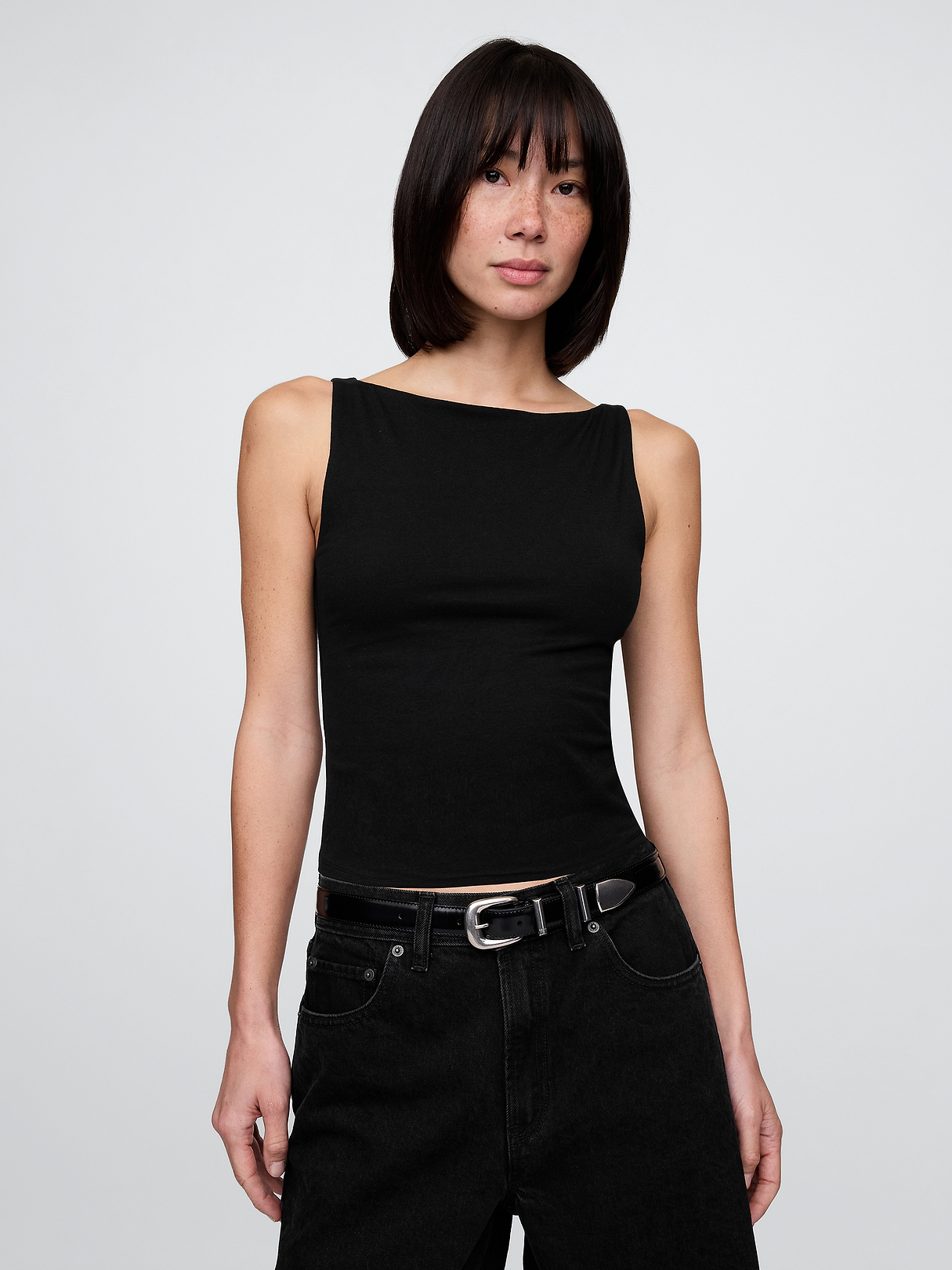 CloseKnit Jersey Boatneck Crop Tank Top | Gap