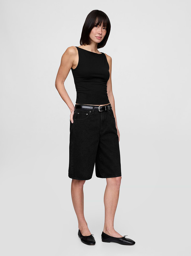 Image number 2 showing, CloseKnit Jersey Boatneck Crop Tank Top
