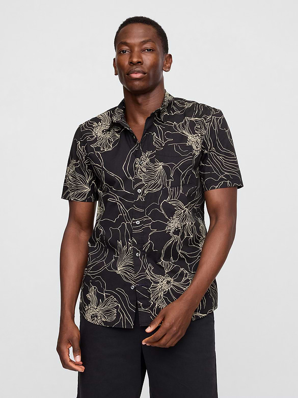 Stretch Poplin Shirt in Standard Fit
