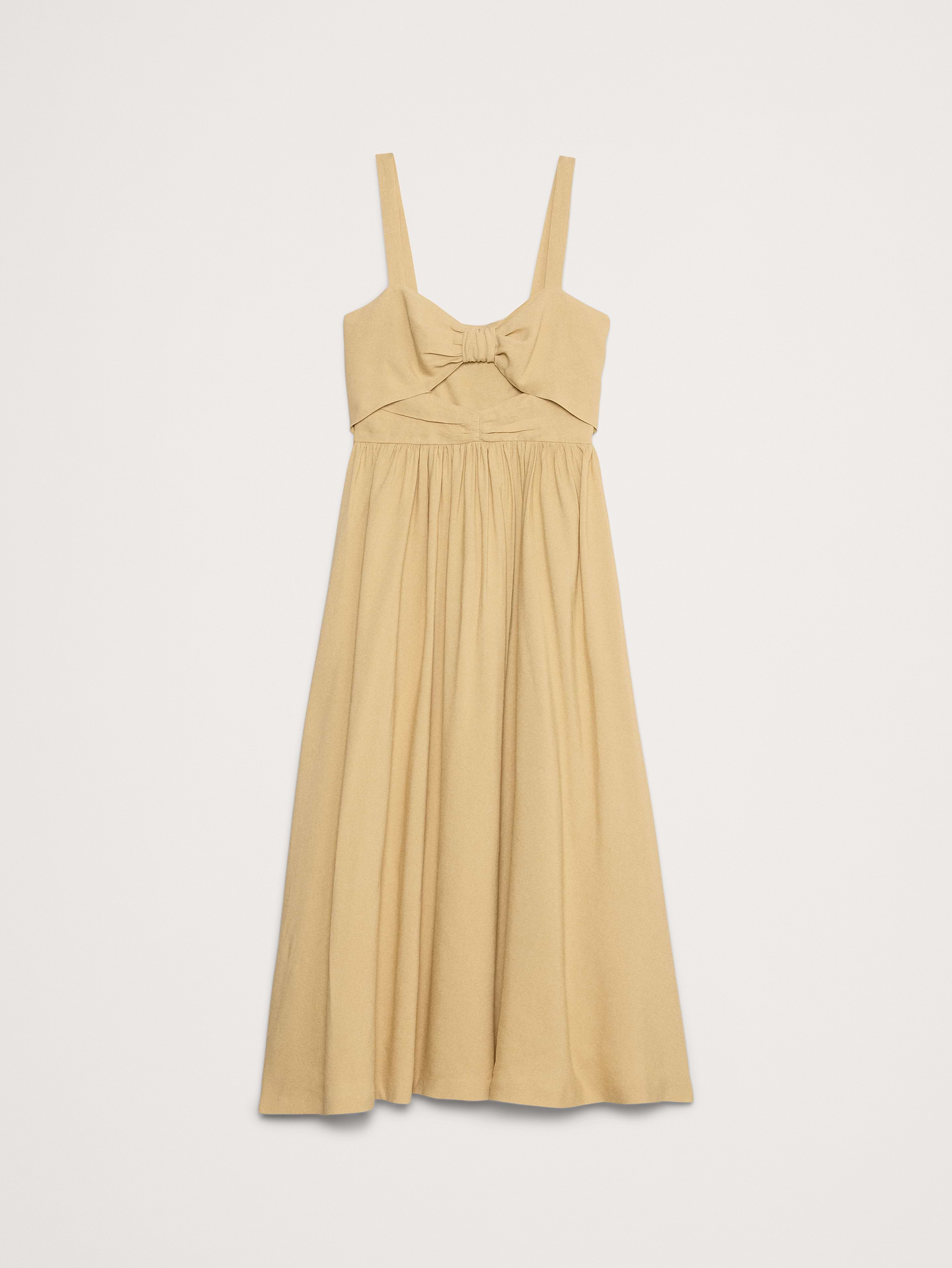 L'image numéro 5 présente Robe longue en douppioni de viscose et lin ornée d’une boucle sur le devant