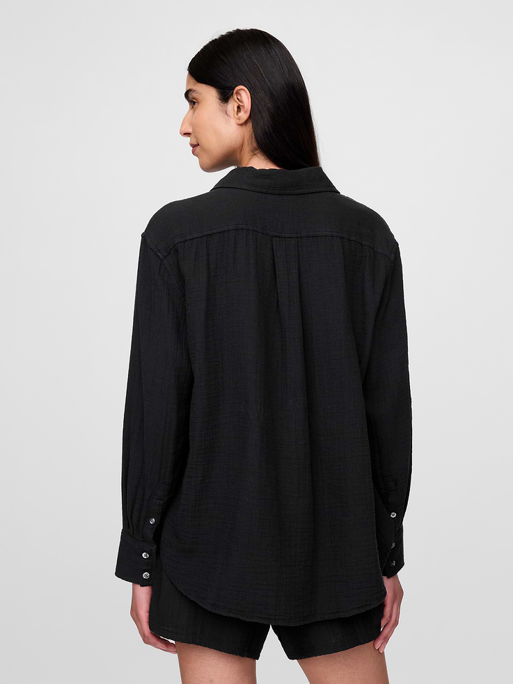 Image number 3 showing, Cotton Gauze Button-Down Shirt