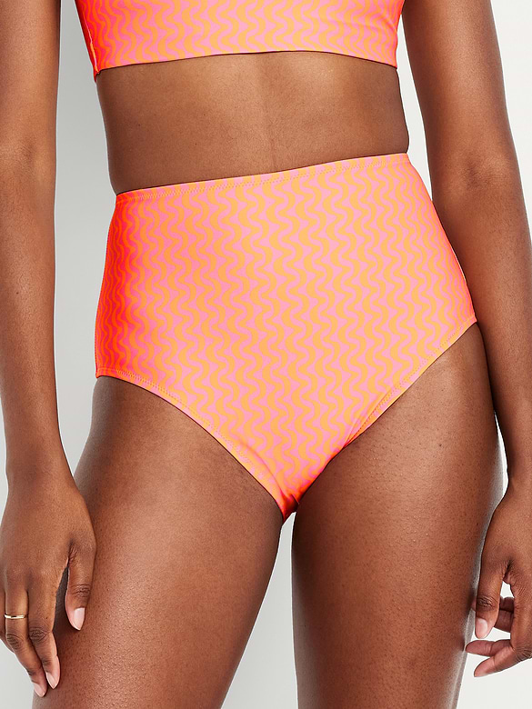 Matte High-Waisted Bikini Swim Bottoms