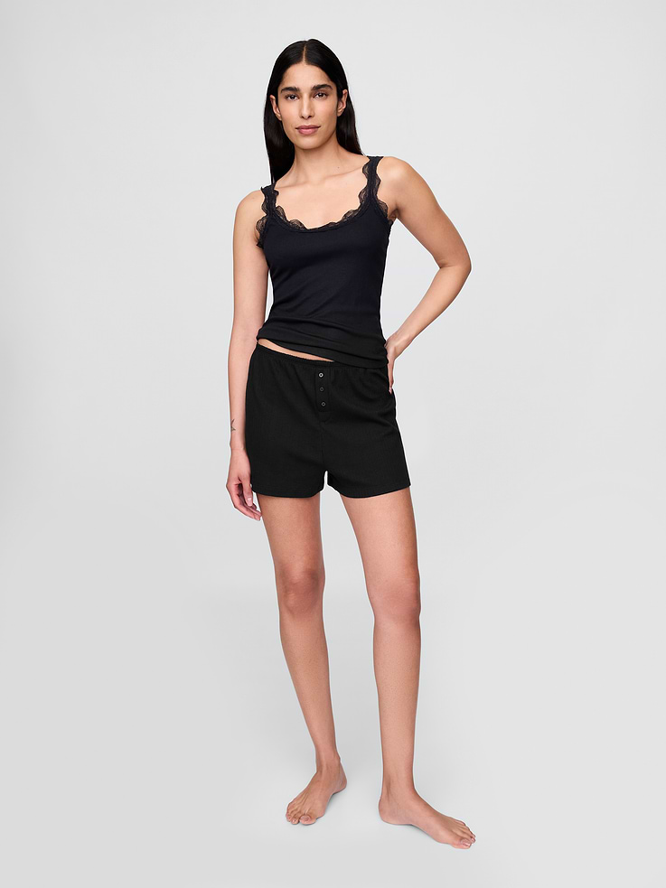 Image number 3 showing, Mini Rib Lace PJ Tank Top