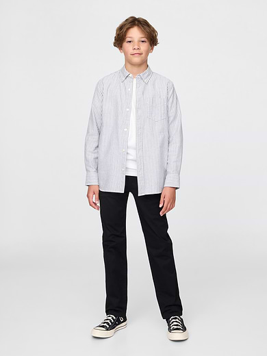 Image number 1 showing, Kids Uniform Stretch Straight Khakis