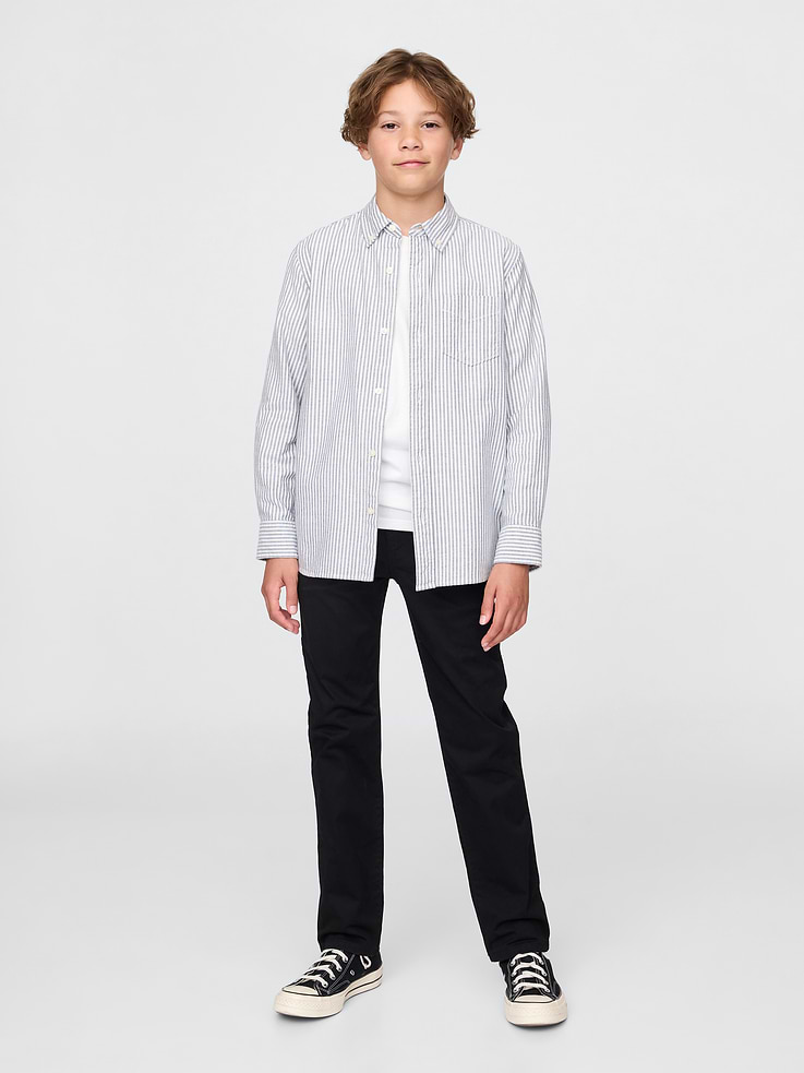 Image number 1 showing, Kids Uniform Stretch Straight Khakis