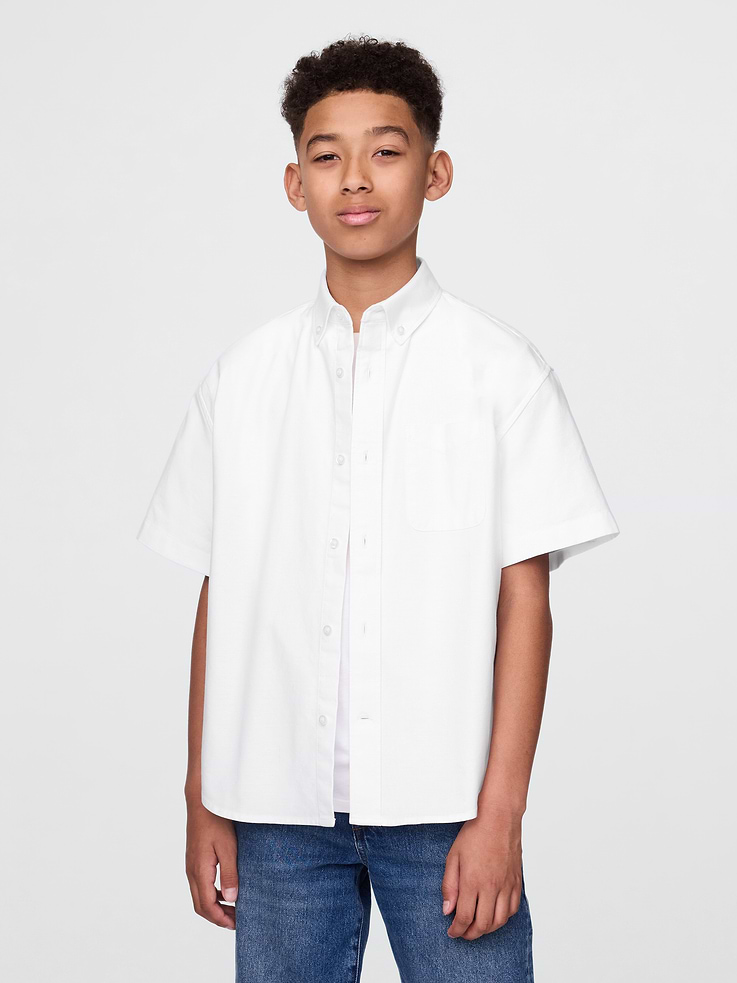 Image number 1 showing, Kids Uniform Relaxed Oxford Shirt