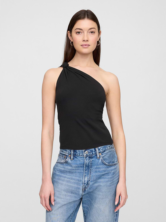 One-Shoulder Stretch-Jersey Tank Top