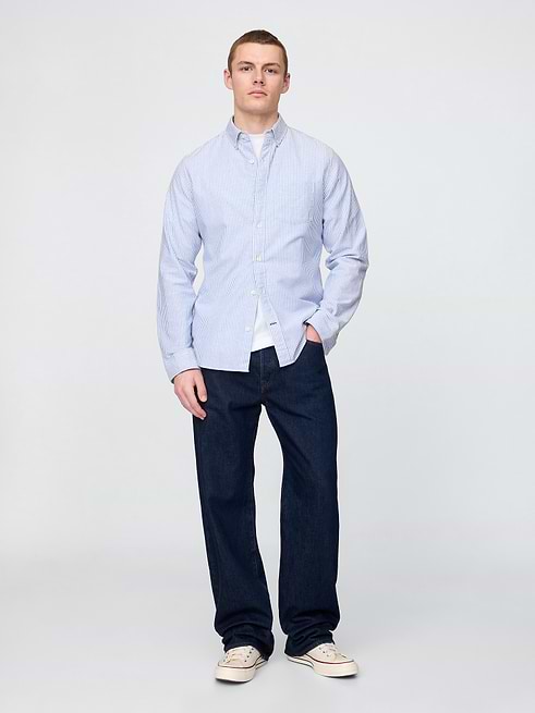 gap mens dress shirts Men's Standard Fit Short Sleeve Linen Resort Collar Shirt, Desert Flower, X-Small : Clothing, Shoes & Jewelry Button front Men's Oxford Button-Down Shirt by
