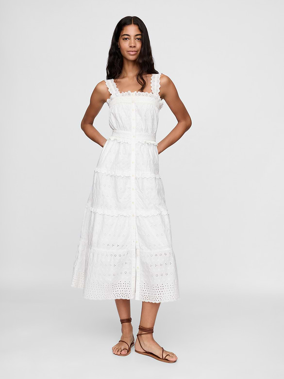 Gap × DÔEN Eyelet Midi Dress