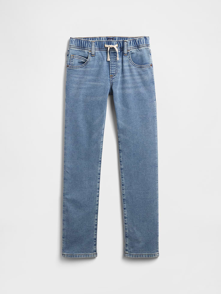 Image number 1 showing, Kids Pull-On Slim Sweatpant Jeans
