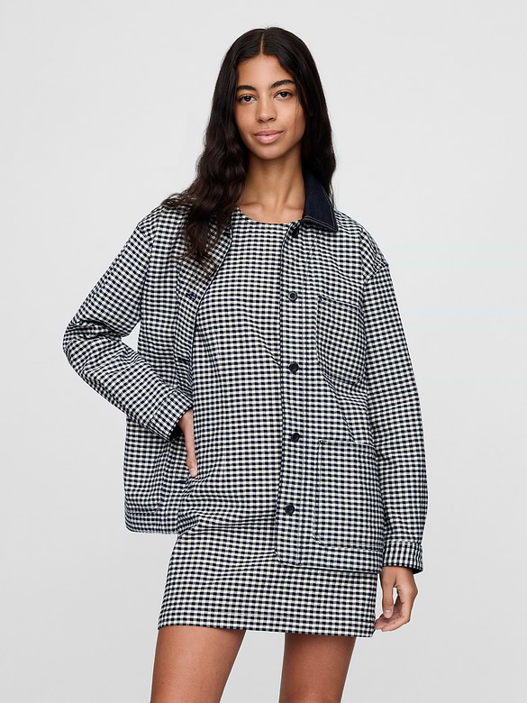 Gap × DÔEN Gingham Denim Jacket
