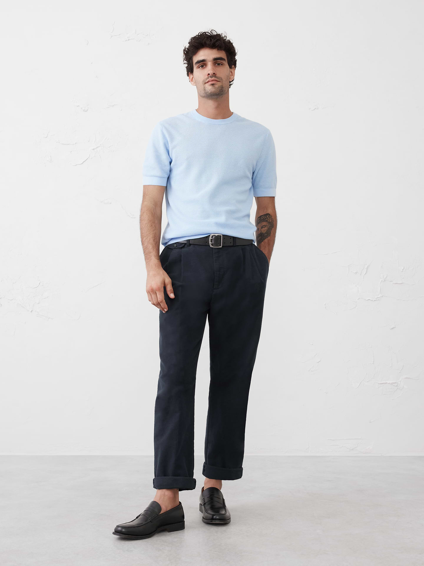 Image number 1 showing, Textured Sweater T-Shirt