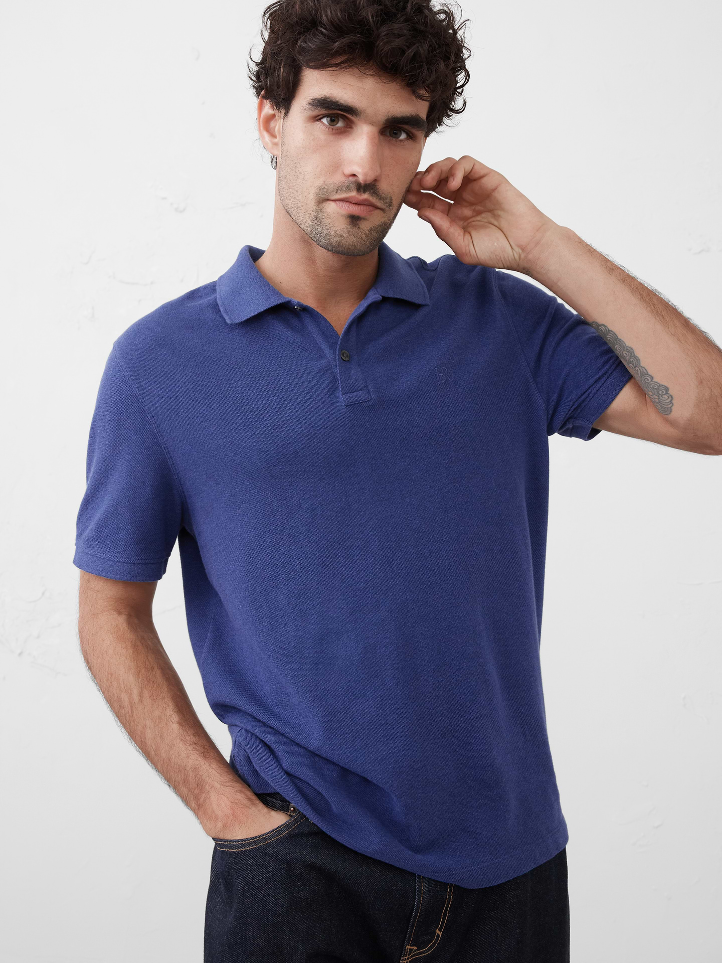 Image number 1 showing, Standard-Fit Pique Polo