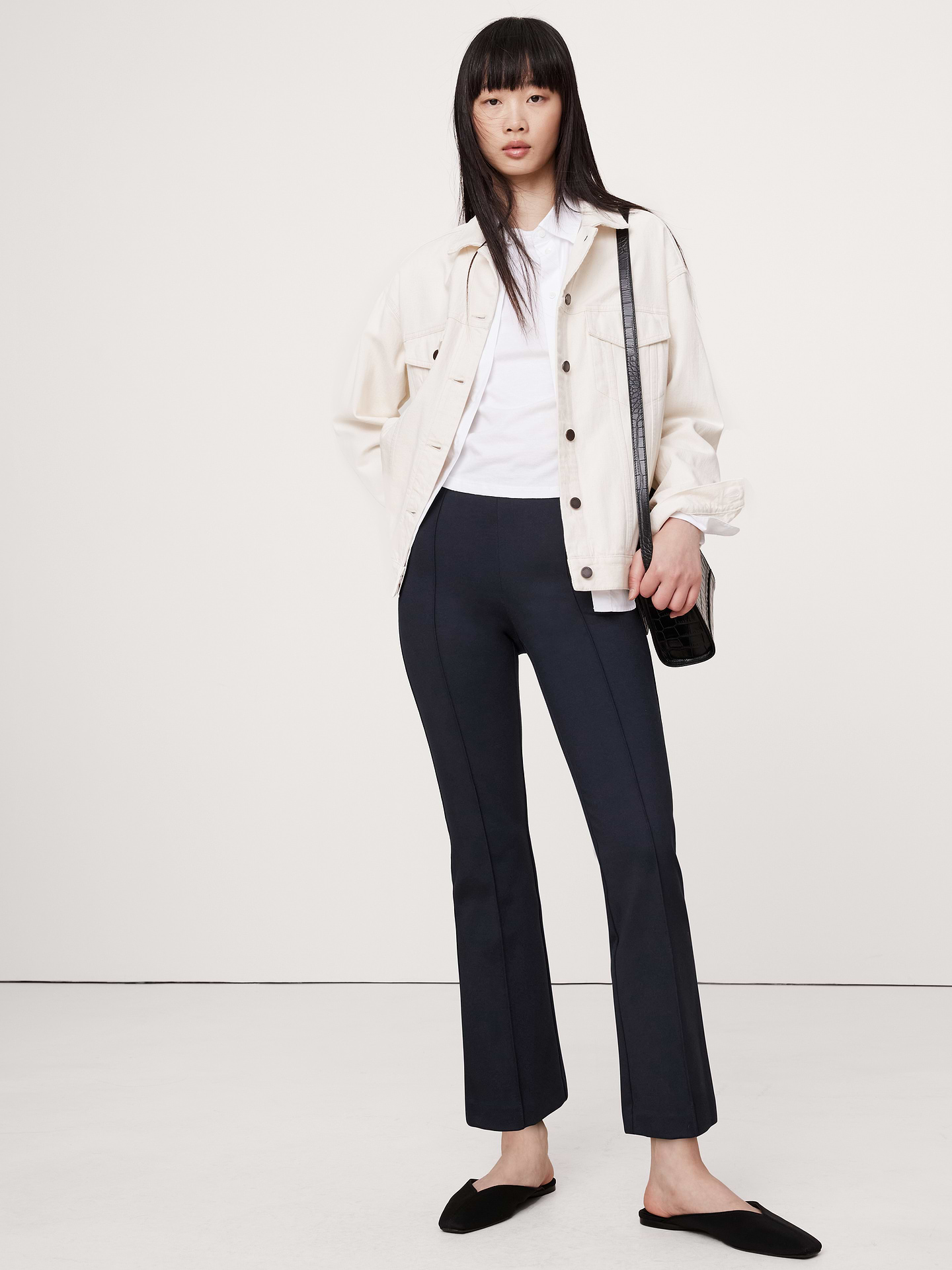 Image number 1 showing, Crop Flare Everywhere Ponte Pull-On Pant