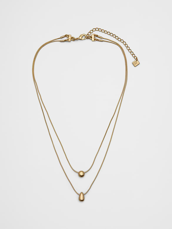 Layered Metal Pendant Necklace