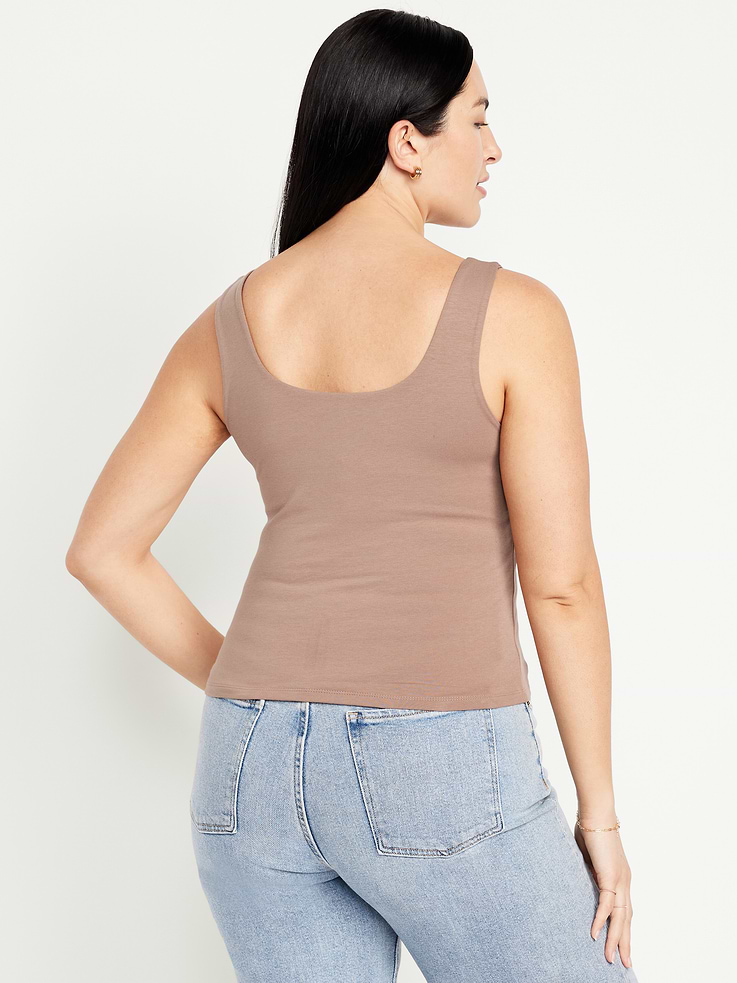 Image number 5 showing, Hug Double-Layer Scoop-Neck Tank Top
