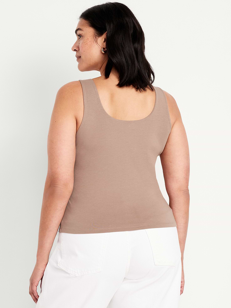 Image number 7 showing, Hug Double-Layer Scoop-Neck Tank Top