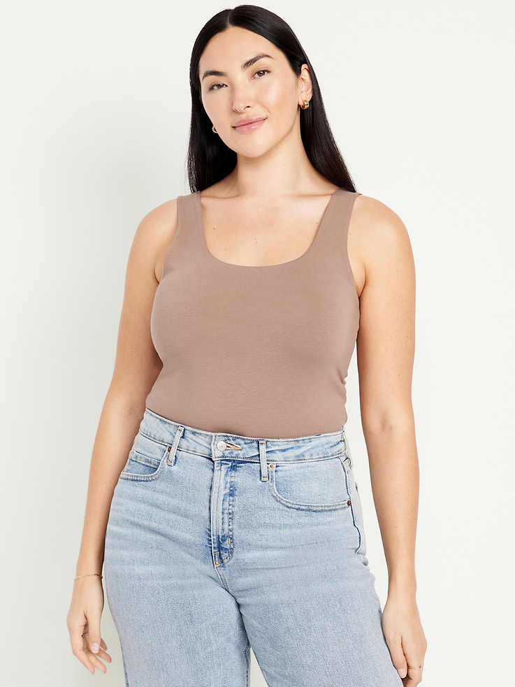 Image number 4 showing, Hug Double-Layer Scoop-Neck Tank Top