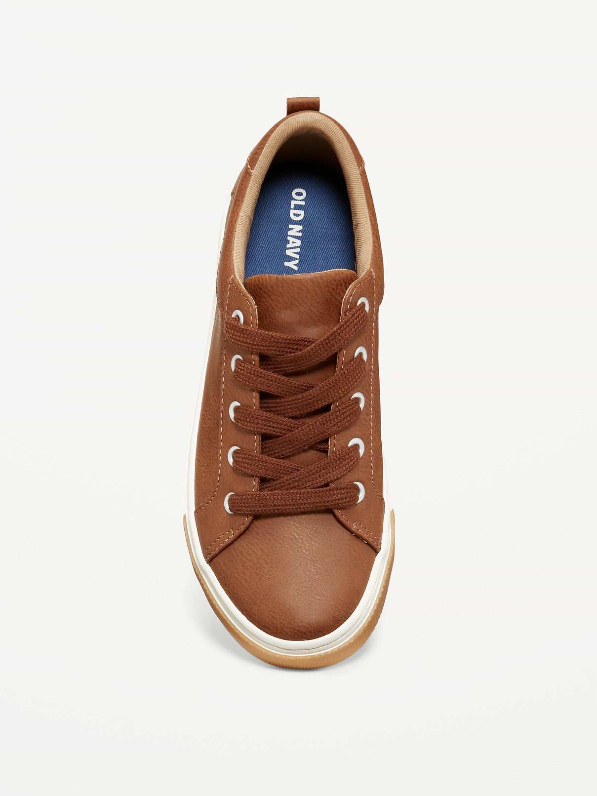 Image number 2 showing, Faux-Leather Gender-Neutral Lace-Up Sneakers for Kids