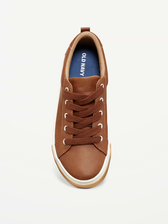 Chaussures de sport en similicuir à lacets unisexes pour enfant