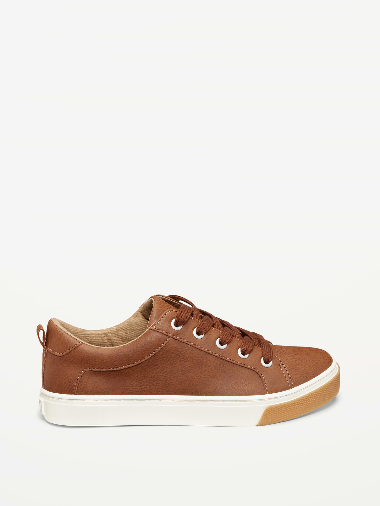 Image number 4 showing, Faux-Leather Gender-Neutral Lace-Up Sneakers for Kids