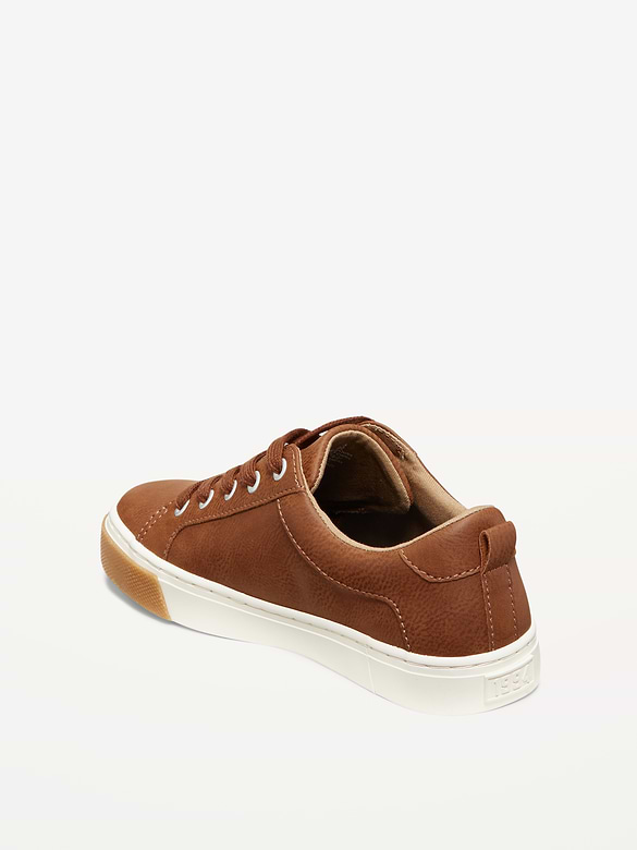 Chaussures de sport en similicuir à lacets unisexes pour enfant