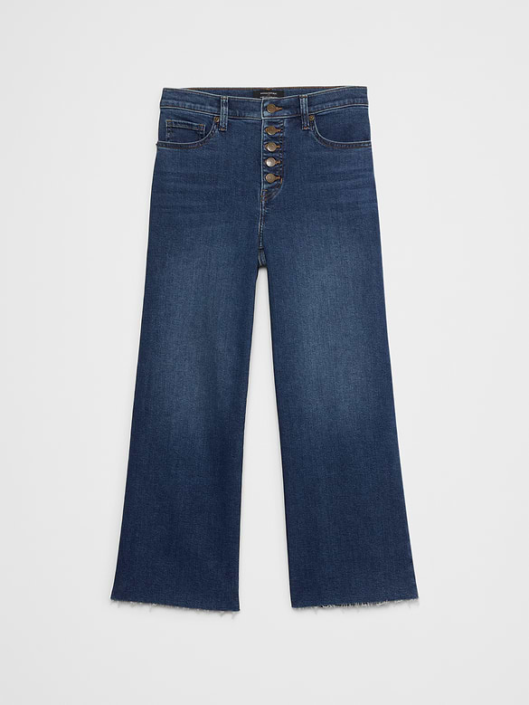 Wide-Leg High-Rise Cropped Jean