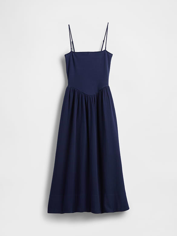 Cotton Gauze Mixed Media Maxi Dress