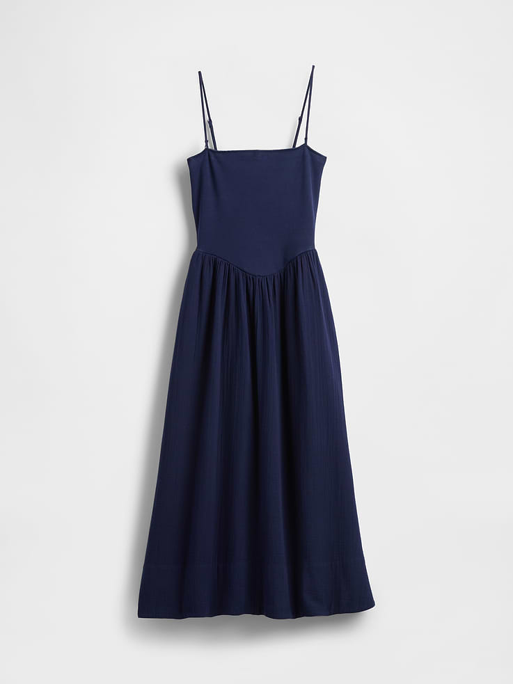 Image 7 of 7, Cotton Gauze Mixed Media Maxi Dress