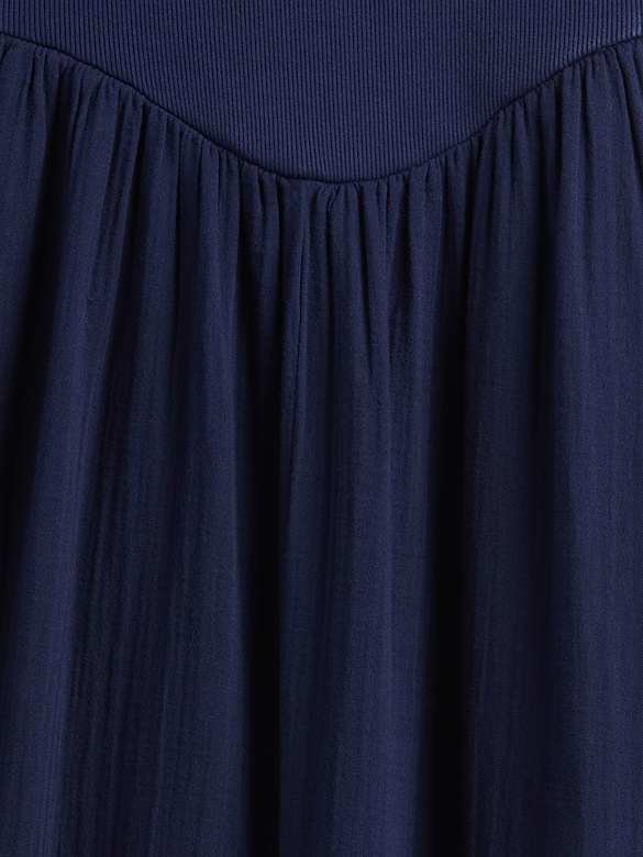 Cotton Gauze Mixed Media Maxi Dress