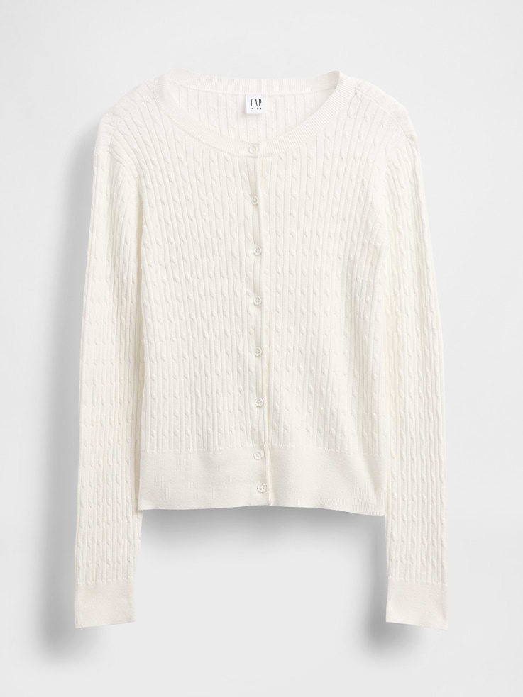 Image number 2 showing, Kids 100% Cotton Uniform Cardigan Sweater