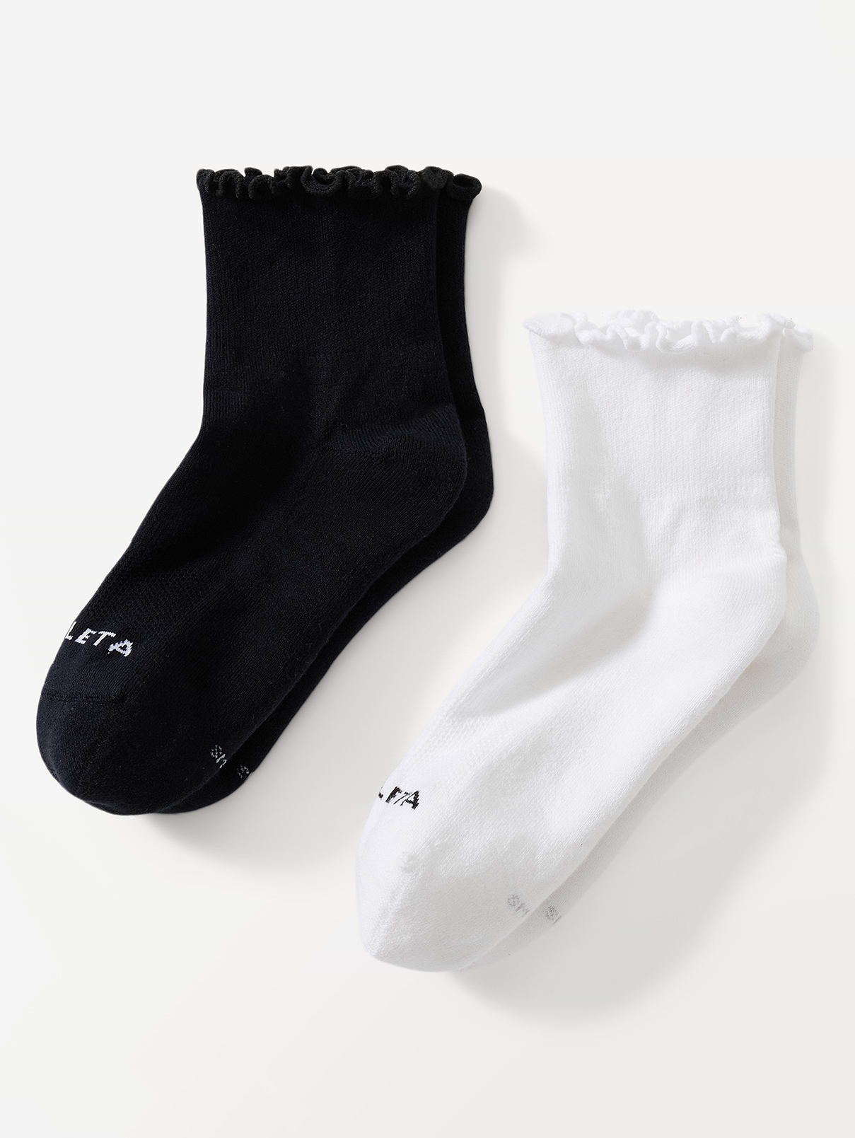 Image number 1 showing, Athleta Ruffle Everyday Quarter Crew Sock 2-Pack