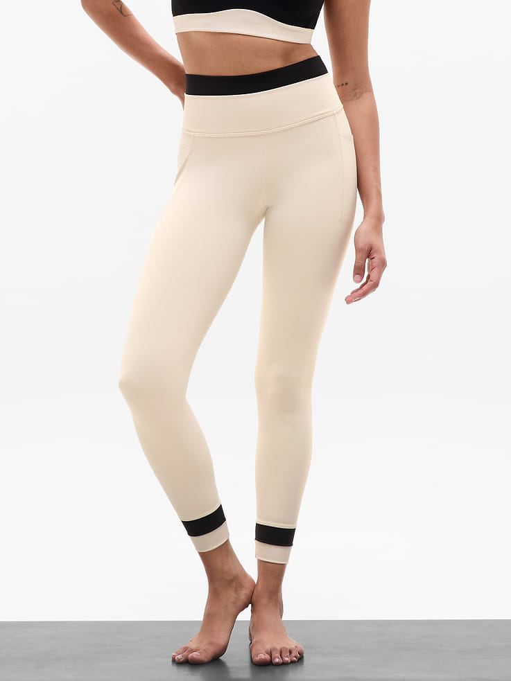 Image 1 of 6, FOR: Your yoga flow and sessions in the studio, FEEL: Powervita fabric is buttery soft with support that feels like a gentle hug, FAVE: Two Powervita waistbands give the look of double-layered leggings, plus add amped-up support, Product #769711