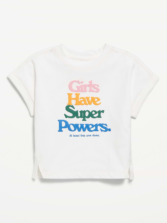 Short Dolman-Sleeve Graphic T-Shirt for Toddler Girls