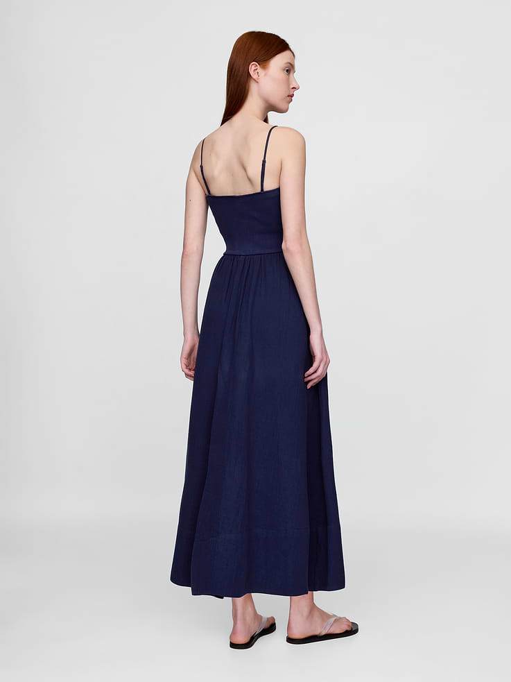Image 2 of 7, Cotton Gauze Mixed Media Maxi Dress
