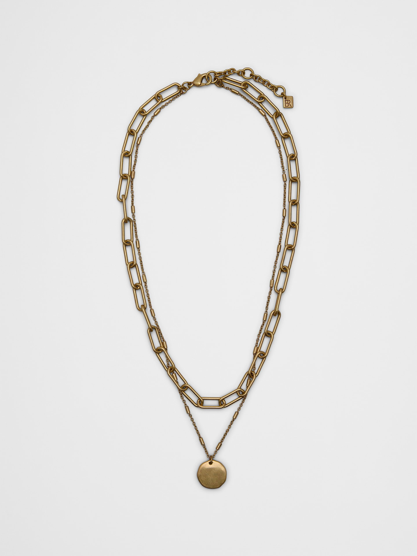 Image number 1 showing, Disc Paperclip Layered Necklace