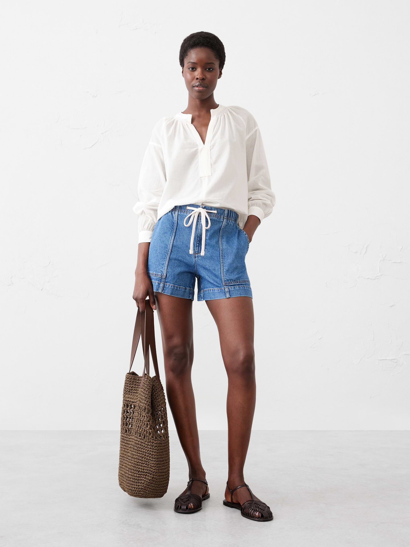 Image number 1 showing, Sheer Trapunto Stitch Voile Top